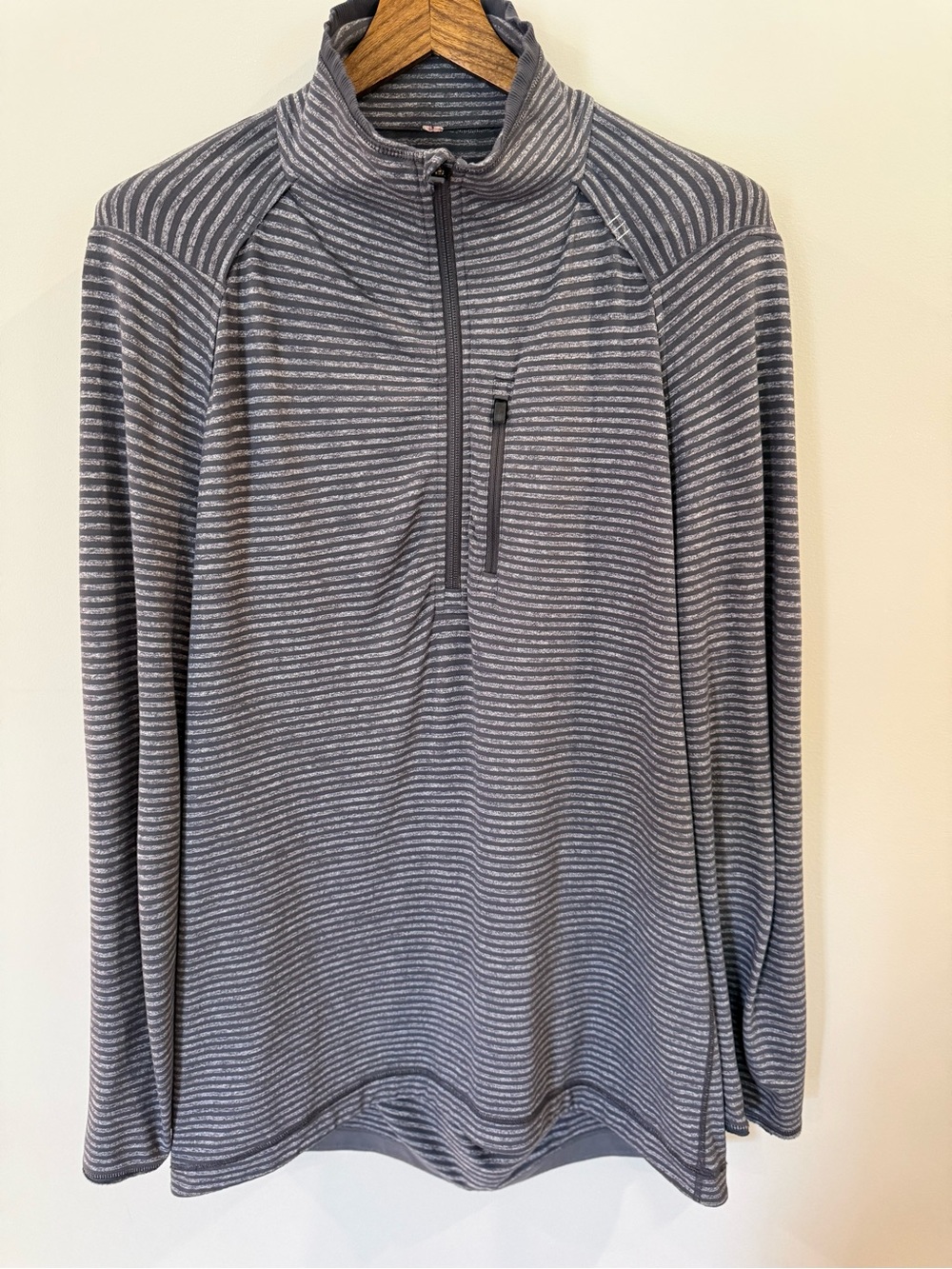 Lululemon 1/2 Zip Pullover – Grey Stripe